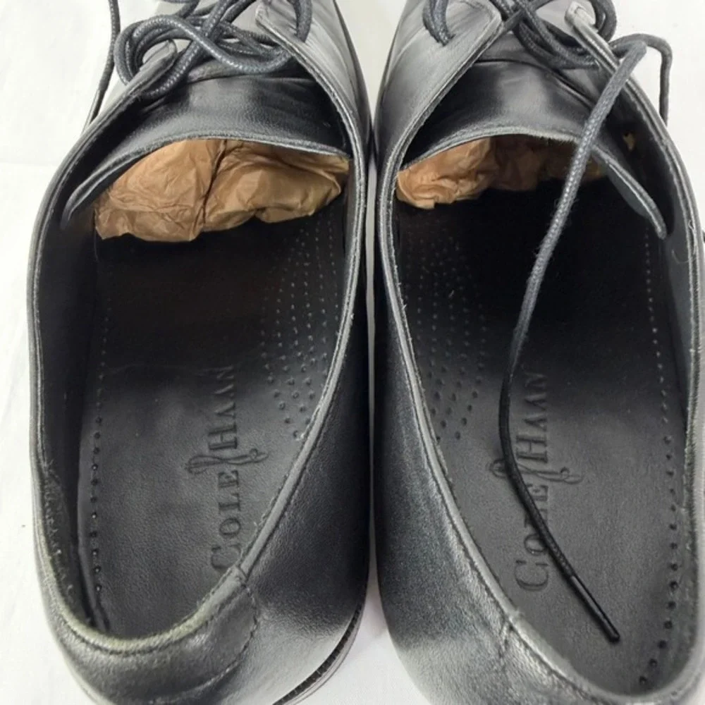 Cole Haan‎ Air Kilgore Plain Oxford Black Nappa Leather Dress Shoes Mens 12